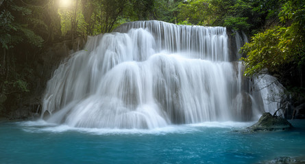 Beautiful waterfall in deep forest at Thailand.