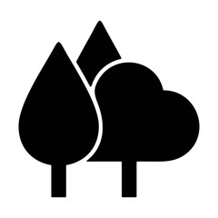 Fir tree forest icon in flat style. Pine trees symbol. Always green concept.