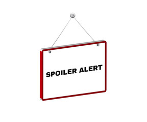 3f Hanging label with Spoiler Alert, sign symbol backgruund, vector illustration. 
