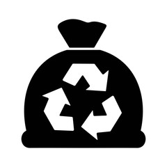 Trash can, recycle bin symbol icon. Recycling waste bag symbol. Ecology concept.