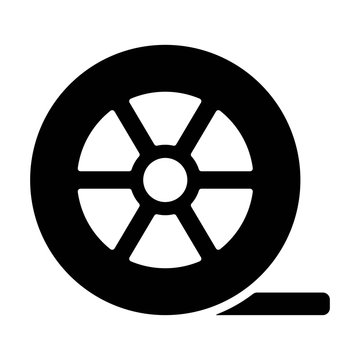 recommend clip art: Auto wheel tire icon in line style. Car tires symbol.