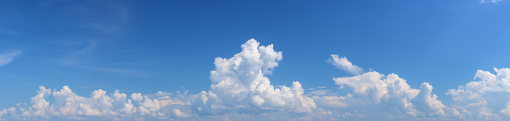 Panoramic beautiful sky with white clouds