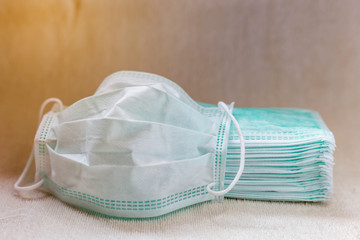 Mask on yellow To prevent the virus, Covid 19 and Corona