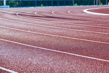Athletic running track for running race. Sport and excercise concept.