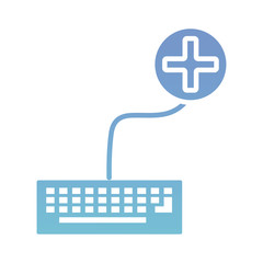 Obraz premium keyboard with medical symbol health online silhouette gradient style