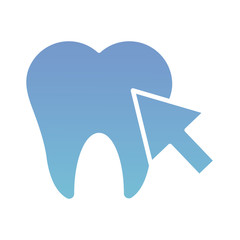 cursor mouse with teeth health online silhouette gradient style