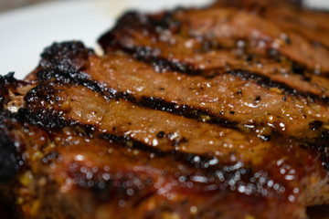 A Close-Up Shot of a Freshly Grilled Steak