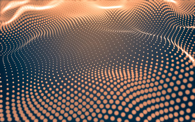 Abstract background. Molecules technology with polygonal shapes, connecting dots and lines. Connection structure. Big data visualization.