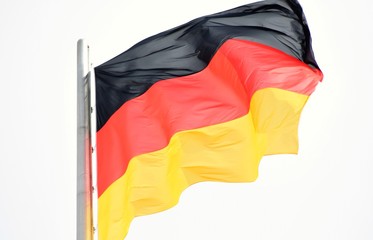 German flag outdoors waving in the wind