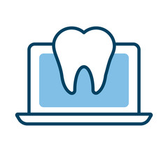 laptop with teeth health online half line style