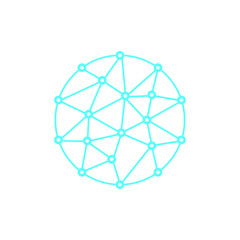 Vector technology logo. Globe icon. Stock illustration