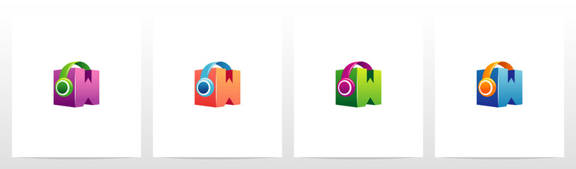 Headphones On Box Of Letter W