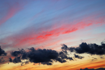 夕暮れ　空　雲　素材