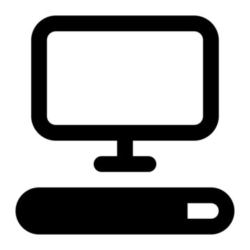 computer icon with glyph style and perfect pixels. Suitable for website design, logo, app and ui.