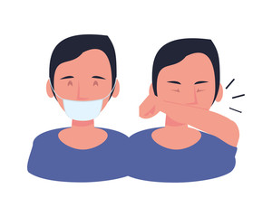 persons sick with symptoms characters