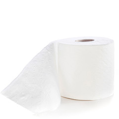 Toilet paper roll isolated on white background