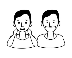 persons sick with symptoms characters