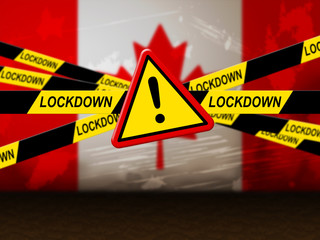 Canada lockdown preventing coronavirus spread or outbreak - 3d Illustration