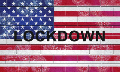 USA lockdown or shutdown from ncov epidemic outbreak - 3d Illustration