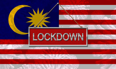 Malaysian lockdown stopping ncov epidemic or outbreak - 3d Illustration