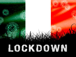 Fototapeta premium Ireland lockdown or curfew to stop covid19 epidemic - 3d Illustration