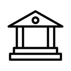 Univercity icon template logo design emblem isolated illustration , high study academy , outline solid background white