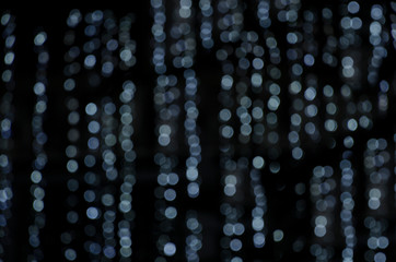 Blurry blue decorative line lights in the night