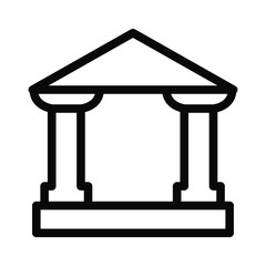 Univercity icon template logo design emblem isolated illustration , high study academy , outline solid background white