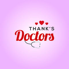 Fototapeta premium Illustration Design For Thank You Doctor And Nurse