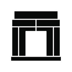 Mall icon vector , template logo design emblem isolated illustration , concept store city , outline solid background white