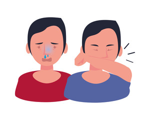 persons sick with symptoms characters