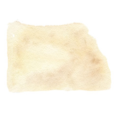 Abstract watercolor stain yellow background. Texture summer sand, land, hillock. Splash color Africa design for card, poster, banner, logo, business card.