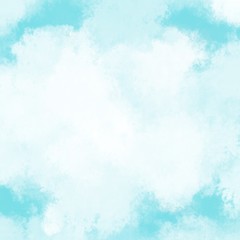 Watercolor abstract blue cloud background