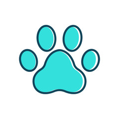 Paw print icon, foot print