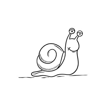 cartoon snail retro doodle vector illustration