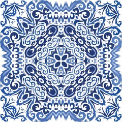 Ethnic ceramic tile in portuguese azulejo.