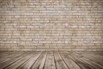 room with brick wall