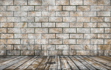 room with brick wall