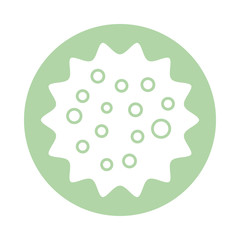 covid19 virus particle block silhouette style