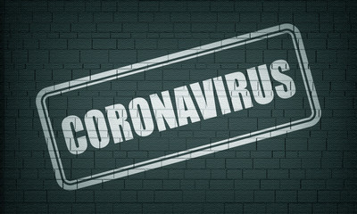 Obraz premium Stamp with Coronavirus text. Medical science relative theme.