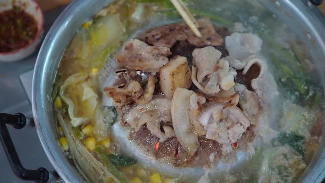 bbq pork in Thai local style tradition 