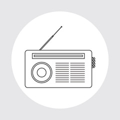 Radio line icon, outline vector sign