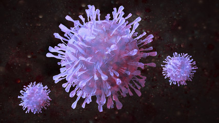 Naklejka na ściany i meble corona virus covid 19 , 3d illustration , render