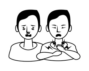 persons sick with symptoms characters