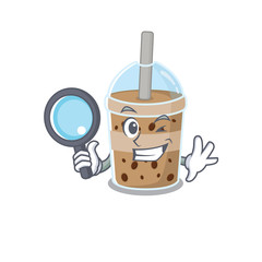 Chocolate bubble tea in Smart Detective picture character design