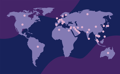 world map, coronavirus spread worldwide