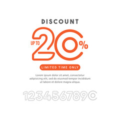 Discount up to 20% off Limited Time Only Vector Template Design Illustration