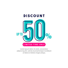 Obraz premium Discount up to 50% off Limited Time Only Vector Template Design Illustration