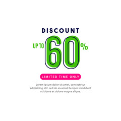 Discount up to 60% off Limited Time Only Vector Template Design Illustration