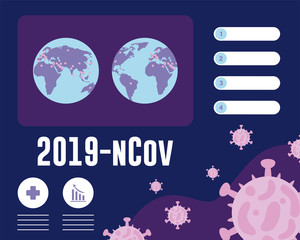 2019 ncov infographic with world planet